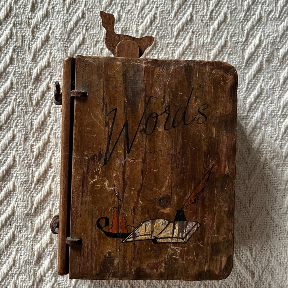 Wood Cover New Popular Webster’s Dictionary VINTAGE